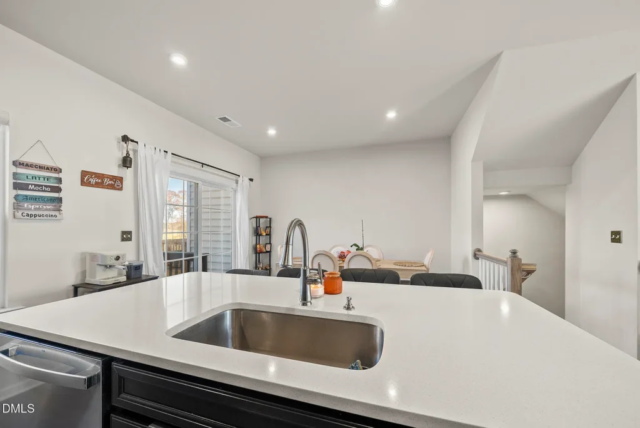 Bright kitchen with open layout in Raleigh townhome