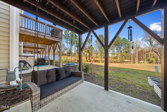 Private deck of modern Northeast Raleigh townhome