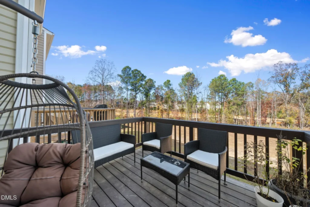 Side and exterior details of 2023-built Raleigh townhome