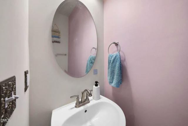 Half bathroom on main floor with stylish finishes